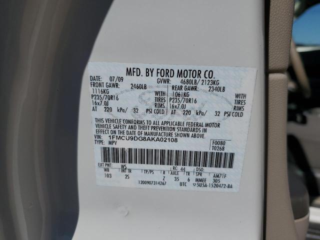 Photo 10 from auction – 2010 FORD ESCAPE XLT with VIN 1FMCU9DG8AKA02108