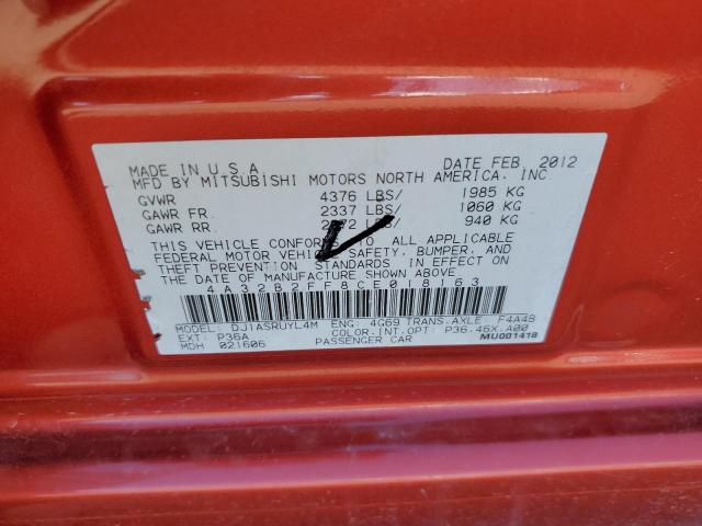 Photo 10 from auction – 2012 MITSUBISHI GALANT FE with VIN 4A32B2FF8CE018163