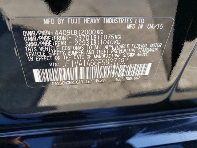 Photo 10 from auction – 2015 SUBARU WRX with VIN JF1VA1A66F9837292