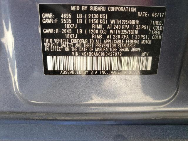 Photo 10 from auction – 2017 SUBARU OUTBACK 2. with VIN 4S4BSANC9H3437979
