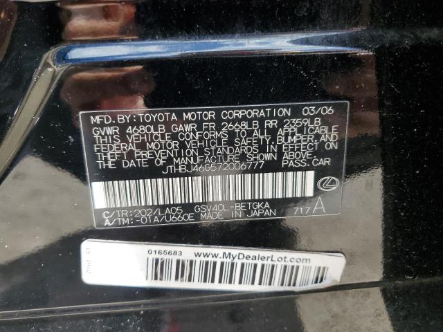 Photo 10 from auction – 2007 LEXUS ES 350 with VIN JTHBJ46G572006777