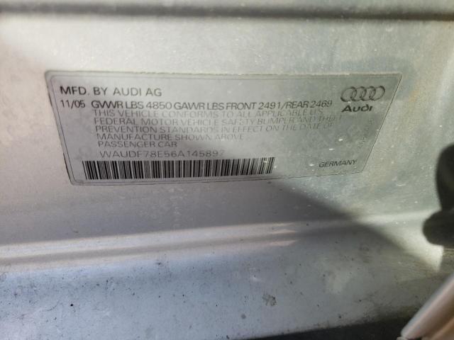 Photo 10 from auction – 2006 AUDI A4 2.0T QU with VIN WAUDF78E56A145897