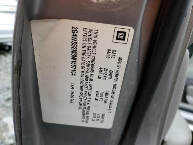 Photo 10 from auction – 1998 BUICK CENTURY CU with VIN 2G4WS52M3W1567104
