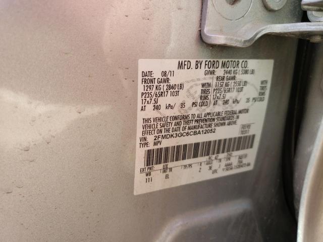 Photo 10 from auction – 2012 FORD EDGE SE with VIN 2FMDK3GC6CBA12052