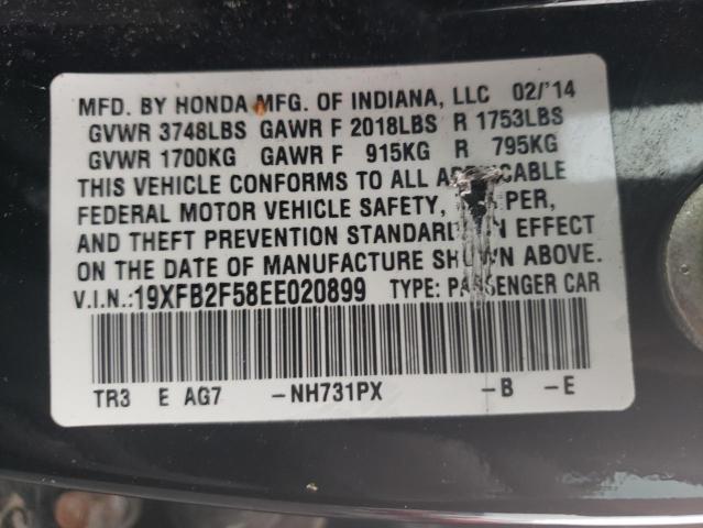 Photo 10 from auction – 2014 HONDA CIVIC LX with VIN 19XFB2F58EE020899