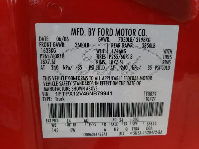 Photo 10 from auction – 2006 FORD F150 with VIN 1FTPX12V46NB79941