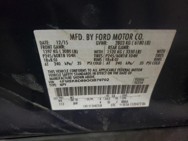 Photo 10 from auction – 2016 FORD EXPLORER X with VIN 1FM5K8D89GGB79702