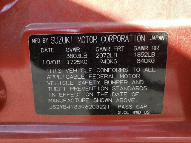 Photo 10 from auction – 2009 SUZUKI SX4 TECHNO with VIN JS2YB413396203221