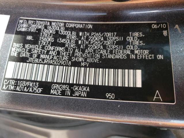 Photo 10 from auction – 2010 TOYOTA 4RUNNER SR with VIN JTEBU5JR9A5029018
