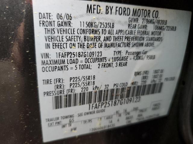 Photo 10 from auction – 2007 FORD FIVE HUNDR with VIN 1FAFP25187G109123