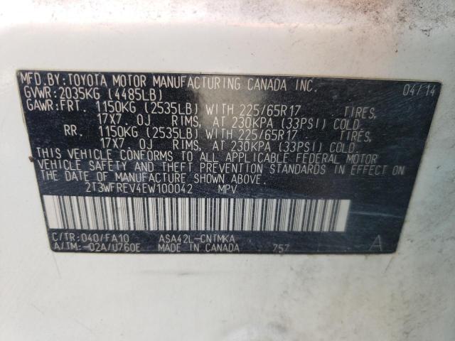 Photo 10 from auction – 2014 TOYOTA RAV4 XLE with VIN 2T3WFREV4EW100042