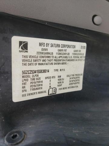 Photo 10 from auction – 2005 SATURN VUE with VIN 5GZCZ53415S838014