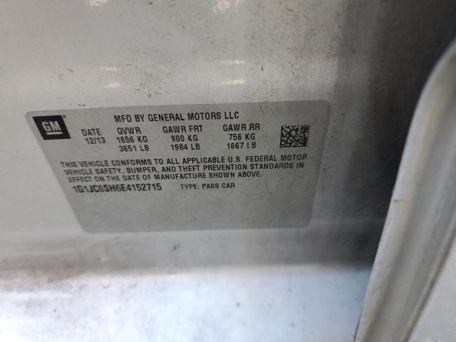 Photo 10 from auction – 2014 CHEVROLET SONIC LT with VIN 1G1JC6SH6E4152715