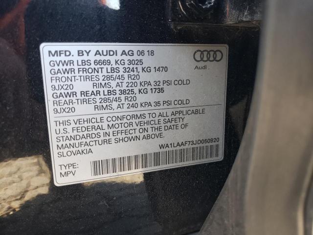 Photo 10 from auction – 2018 AUDI Q7 PREMIUM with VIN WA1LAAF73JD050920