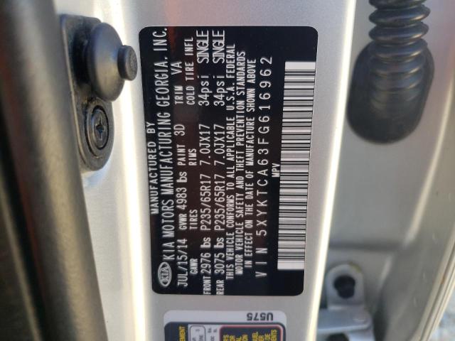 Photo 10 from auction – 2015 KIA SORENTO LX with VIN 5XYKTCA63FG616962