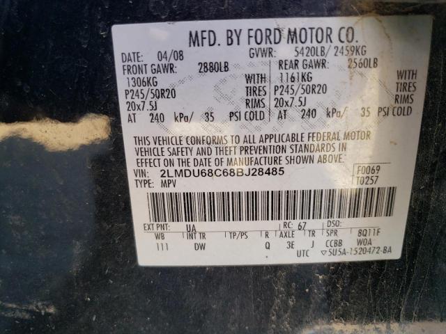 Photo 10 from auction – 2008 LINCOLN MKX with VIN 2LMDU68C68BJ28485