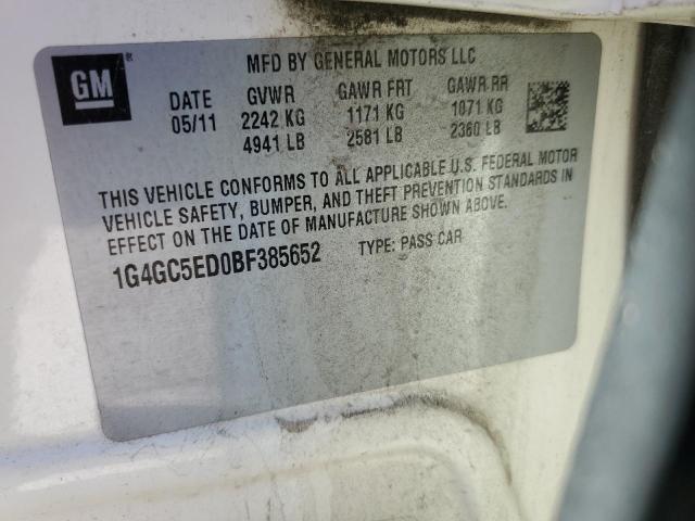 Photo 10 from auction – 2011 BUICK LACROSSE C with VIN 1G4GC5ED0BF385652