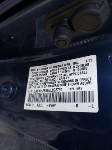 Photo 10 from auction – 2003 HONDA ELEMENT EX with VIN 5J6YH28553L022791