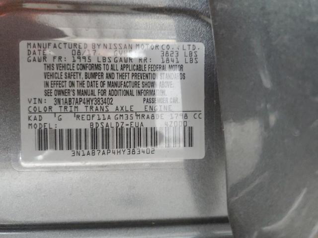 Photo 10 from auction – 2017 NISSAN SENTRA S with VIN 3N1AB7AP4HY383402