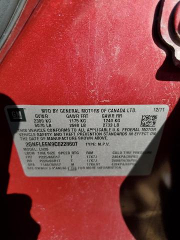 Photo 10 from auction – 2012 CHEVROLET EQUINOX LT with VIN 2GNFLEEK9C6228607