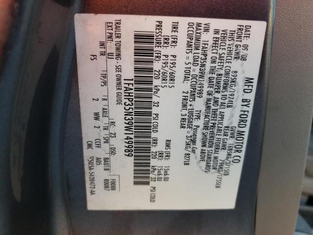 Photo 10 from auction – 2009 FORD FOCUS SE with VIN 1FAHP35N39W149989
