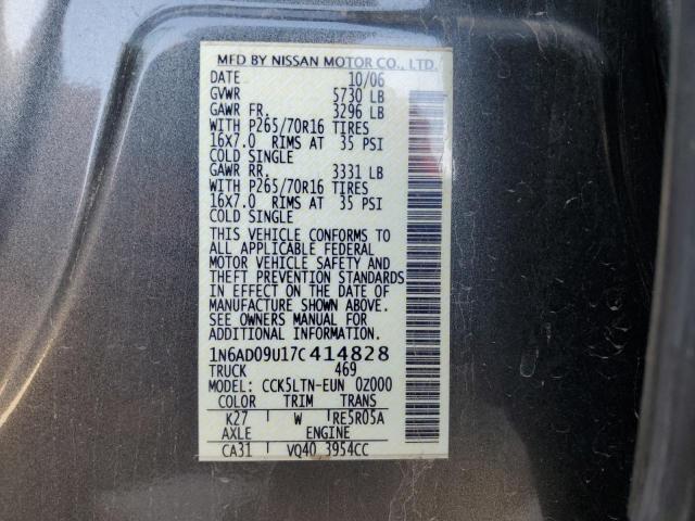Photo 10 from auction – 2007 NISSAN FRONTIER C with VIN 1N6AD09U17C414828