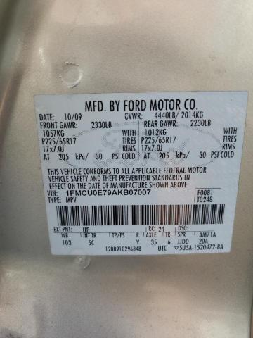 Photo 10 from auction – 2010 FORD ESCAPE LIM with VIN 1FMCU0E79AKB07007