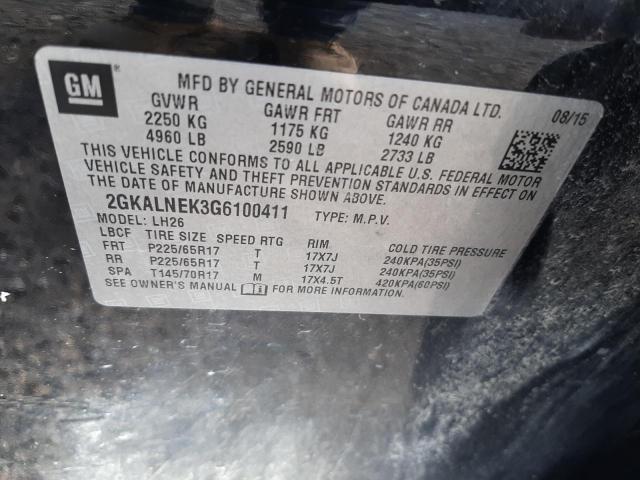 Photo 10 from auction – 2016 GMC TERRAIN with VIN 2GKALNEK3G6100411