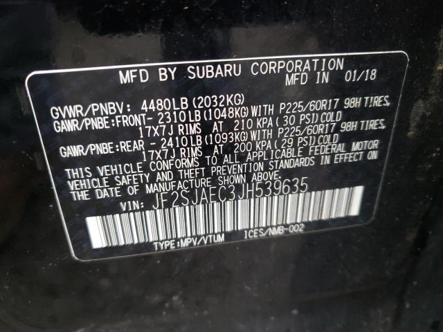 Photo 10 from auction – 2018 SUBARU FORESTER 2 with VIN JF2SJAEC3JH539635