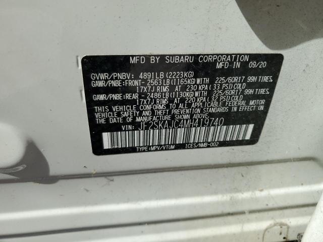 Photo 10 from auction – 2021 SUBARU FORESTER P with VIN JF2SKAJC4MH419740