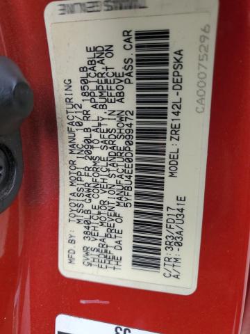 Photo 10 from auction – 2013 TOYOTA COROLLA BA with VIN 5YFBU4EE0DP099472