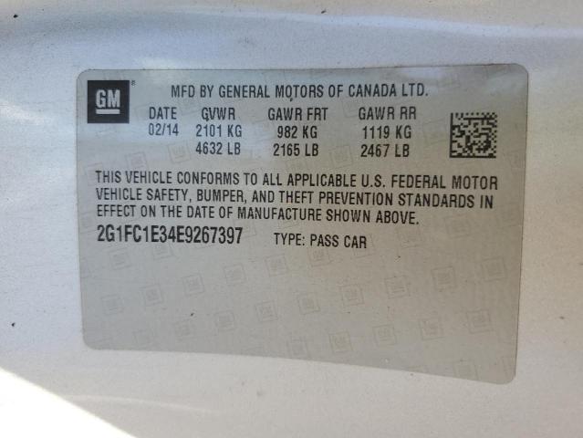 Photo 10 from auction – 2014 CHEVROLET CAMARO LT with VIN 2G1FC1E34E9267397