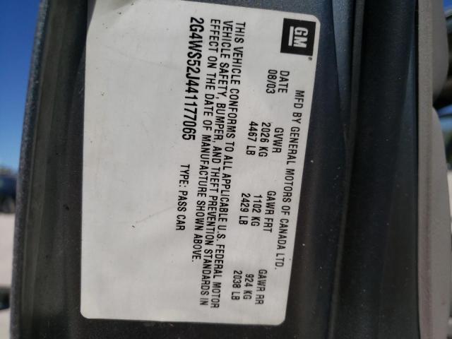 Photo 10 from auction – 2004 BUICK CENTURY CU with VIN 2G4WS52J441177065