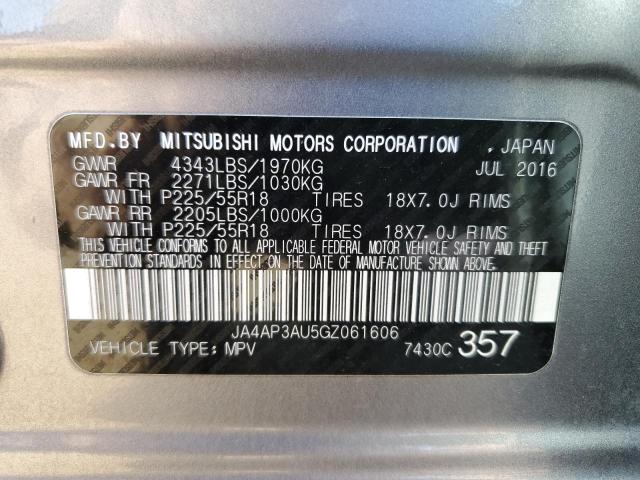 Photo 10 from auction – 2016 MITSUBISHI OUTLANDER with VIN JA4AP3AU5GZ061606