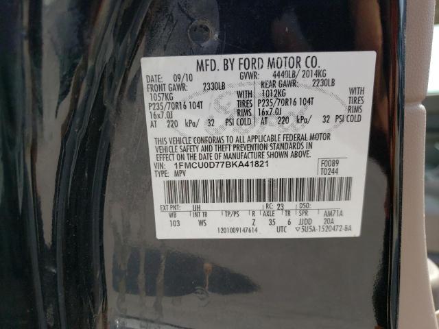 Photo 10 from auction – 2011 FORD ESCAPE XLT with VIN 1FMCU0D77BKA41821