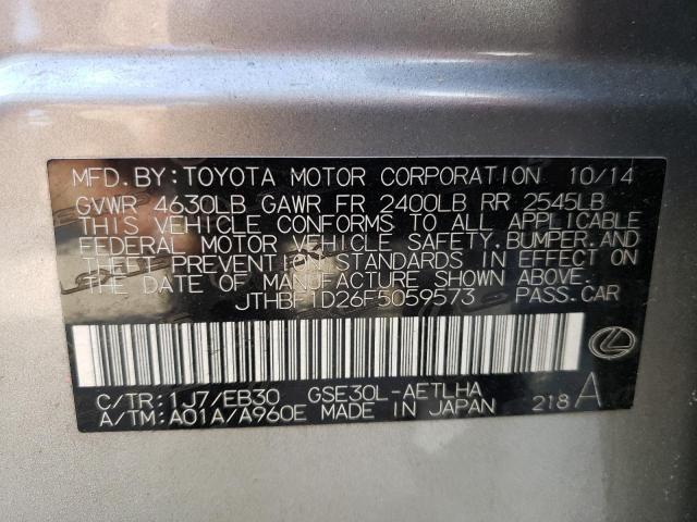 Photo 10 from auction – 2015 LEXUS IS 250 with VIN JTHBF1D26F5059573
