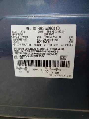 Photo 10 from auction – 2019 LINCOLN NAUTILUS S with VIN 2LMPJ6K97KBL25241