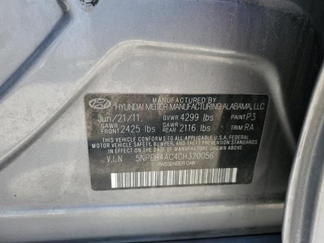 Photo 10 from auction – 2012 HYUNDAI SONATA GLS with VIN 5NPEB4AC4CH320056