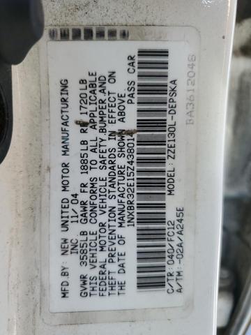 Photo 10 from auction – 2005 TOYOTA COROLLA CE with VIN 1NXBR32E15Z438014