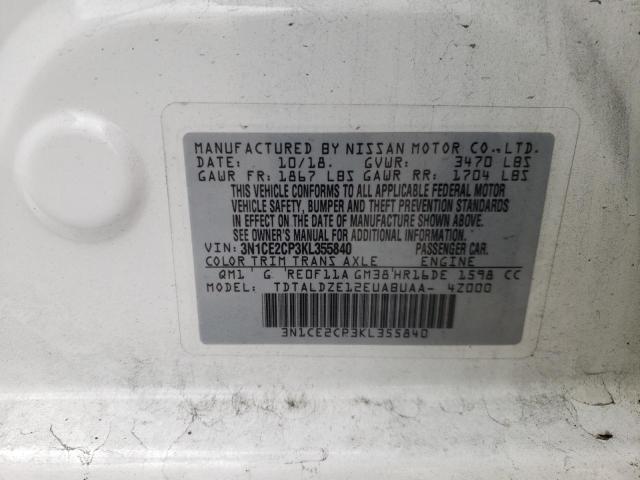 Photo 10 from auction – 2019 NISSAN VERSA NOTE with VIN 3N1CE2CP3KL355840