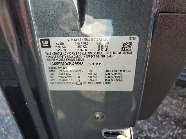 Photo 10 from auction – 2011 GMC ACADIA SLT with VIN 1GKKRREDXBJ266285