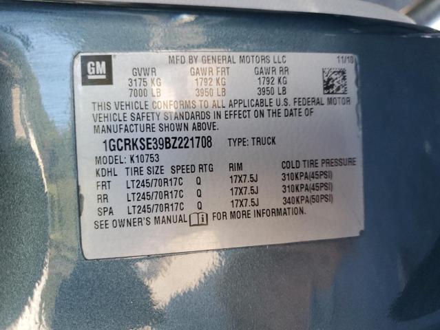 Photo 10 from auction – 2011 CHEVROLET SILVERADO with VIN 1GCRKSE39BZ221708