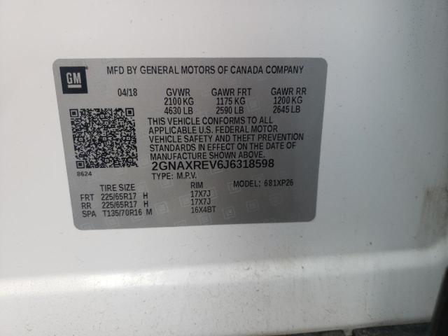 Photo 10 from auction – 2018 CHEVROLET EQUINOX LS with VIN 2GNAXREV6J6318598