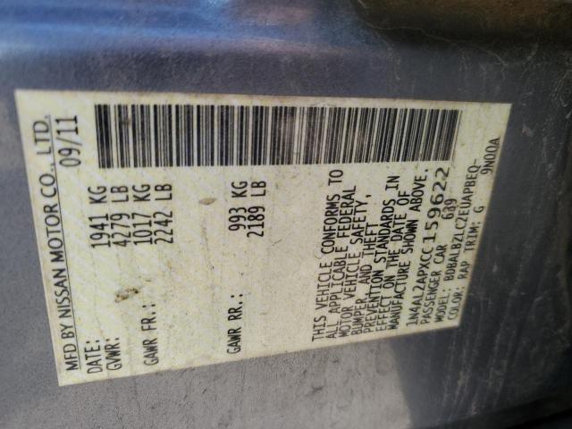 Photo 10 from auction – 2012 NISSAN ALTIMA BAS with VIN 1N4AL2APXCC159622