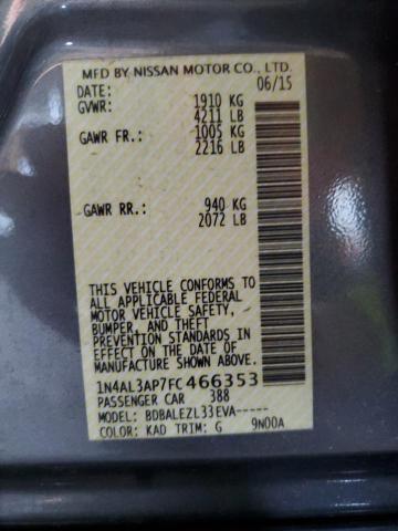 Photo 10 from auction – 2015 NISSAN ALTIMA 2.5 with VIN 1N4AL3AP7FC466353