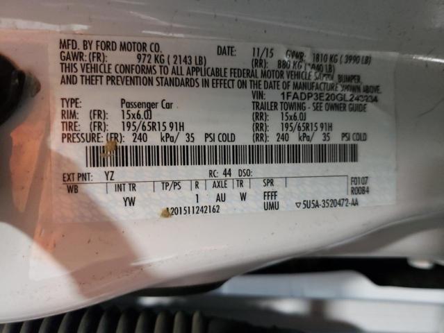 Photo 10 from auction – 2020 FORD FOCUS S with VIN 1FADP3E20GL243234