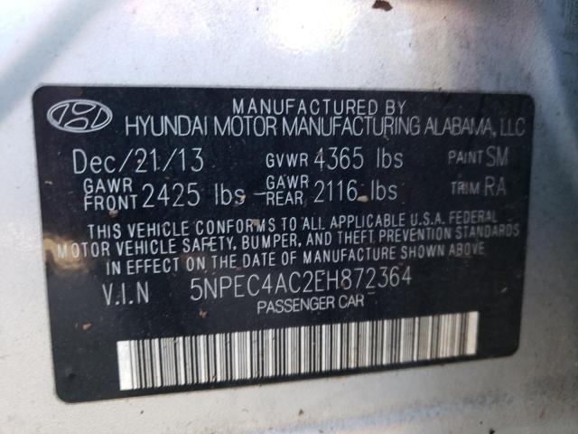 Photo 10 from auction – 2014 HYUNDAI SONATA SE with VIN 5NPEC4AC2EH872364