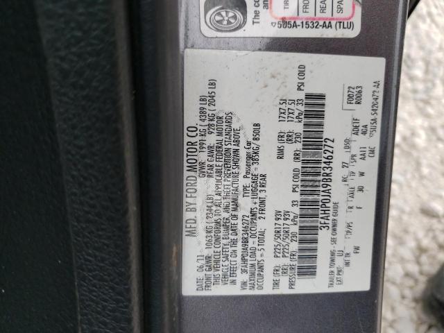 Photo 10 from auction – 2011 FORD FUSION with VIN 3FAHP0JA9BR346272