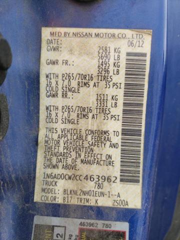 Photo 10 from auction – 2012 NISSAN FRONTIER S with VIN 1N6AD0CW2CC463962