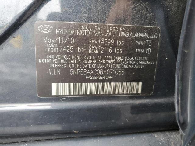 Photo 10 from auction – 2011 HYUNDAI SONATA GLS with VIN 5NPEB4AC0BH071088